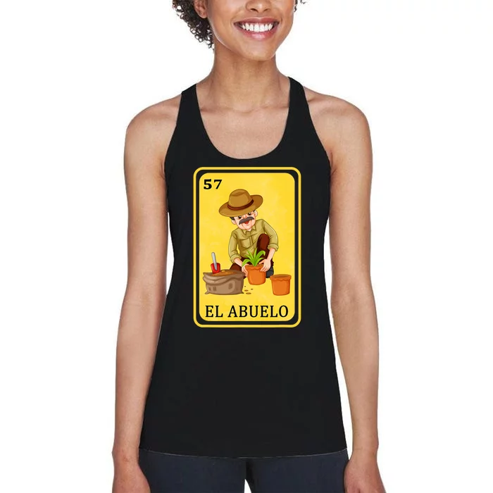 Spanishmexican Bingo Funny Gifts El Abuelo Women's Racerback Tank