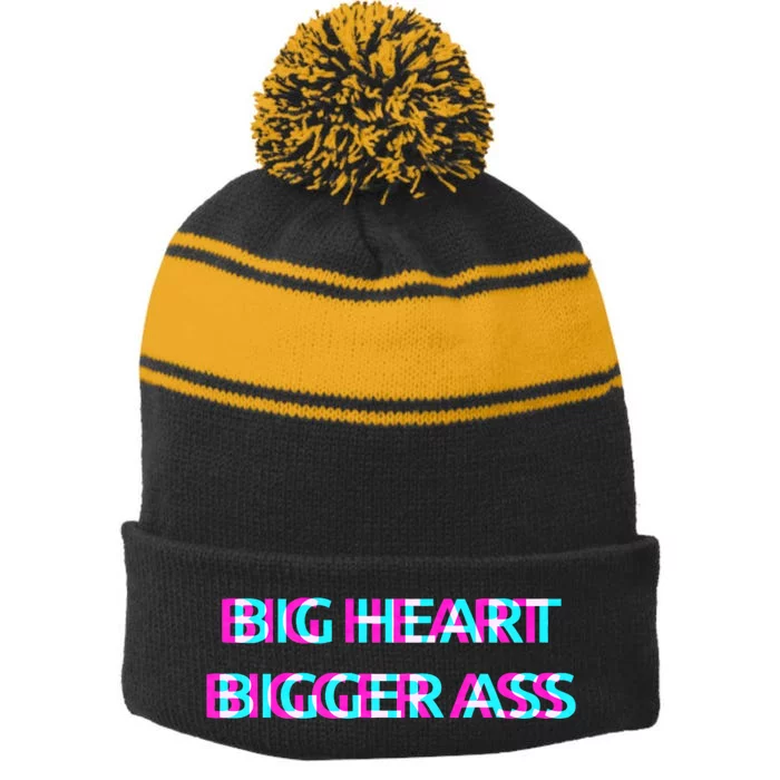 Sarcastic Booty Funny Humor Curvy Stripe Pom Pom Beanie