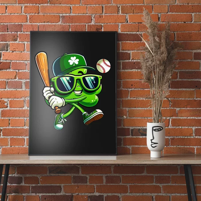 Shamrock Baseball Funny St Patricks Day Poster