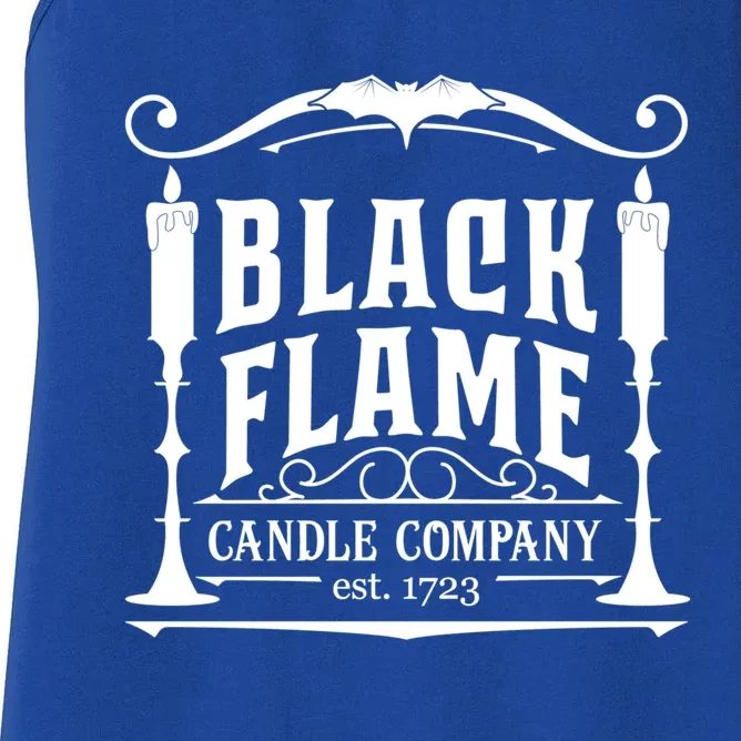 Salem Black Flame Candle Company Est 1723 Halloween Great Gift Women's Racerback Tank