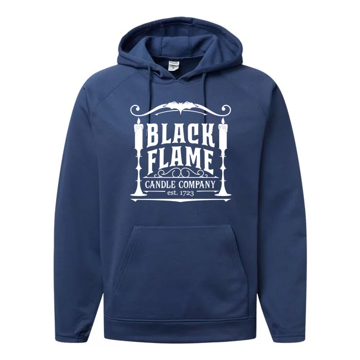 Salem Black Flame Candle Company Est 1723 Halloween Great Gift Performance Fleece Hoodie