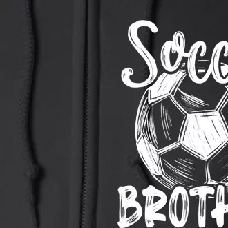 Soccer Brother Family Matching Team Player Soccer Ball Full Zip Hoodie