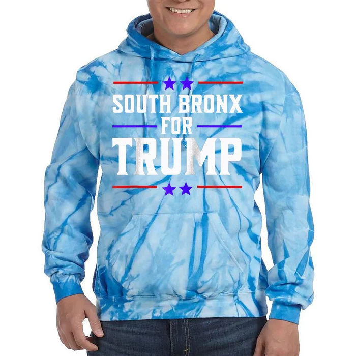 South Bronx For Trump Raglan Baseball Tie Dye Hoodie