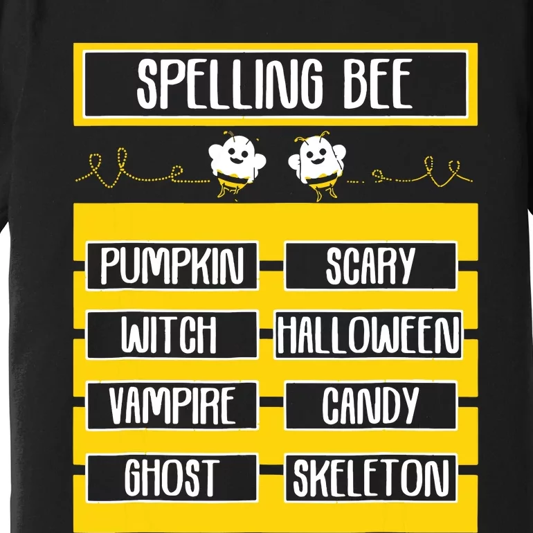 Spelling Bee Funny Pun Halloween Costume For Teachers Premium T-Shirt