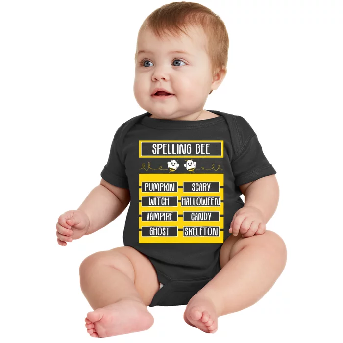 Spelling Bee Funny Pun Halloween Costume For Teachers Baby Bodysuit