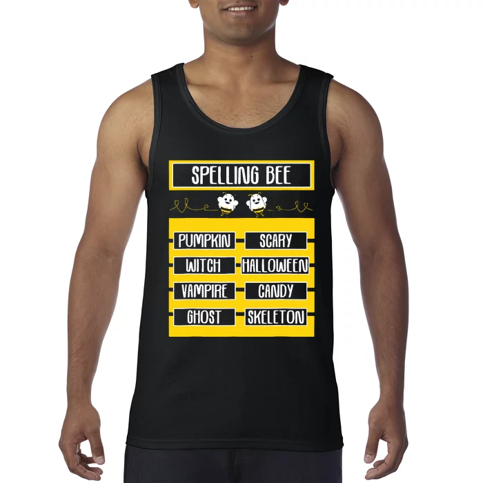 Spelling Bee Funny Pun Halloween Costume For Teachers Tank Top