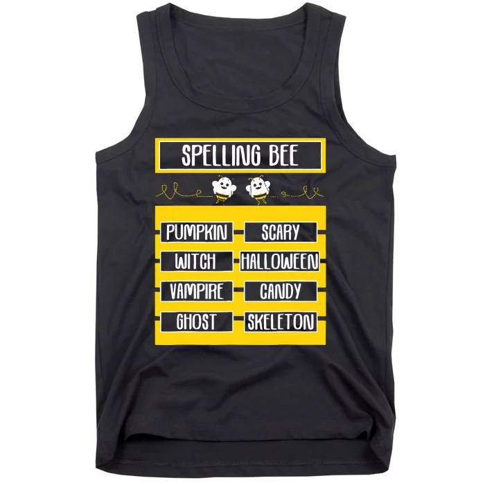 Spelling Bee Funny Pun Halloween Costume For Teachers Tank Top