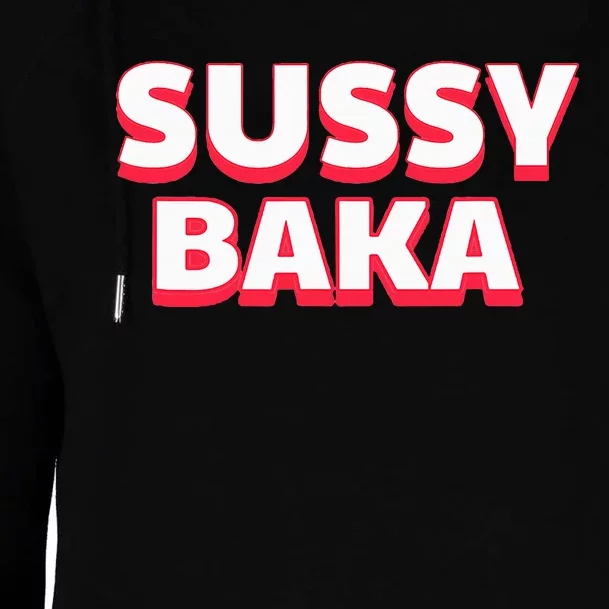 Sussy Baka Funny Sus Meme Womens Funnel Neck Pullover Hood