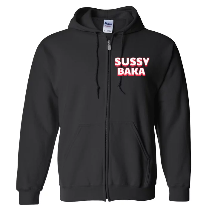 Sussy Baka Funny Sus Meme Full Zip Hoodie