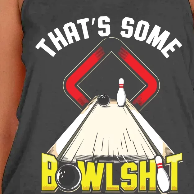 Some Bowlsht Funny Ten Pin 10 Bowling Gift Men Women Women's Knotted Racerback Tank