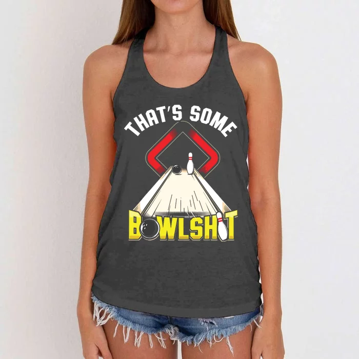 Some Bowlsht Funny Ten Pin 10 Bowling Gift Men Women Women's Knotted Racerback Tank