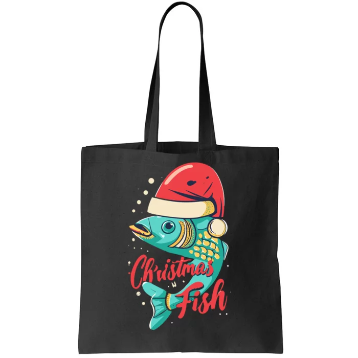 Santa Bass Fishing Christmas For Funny Fisher Xmas Gift Tote Bag