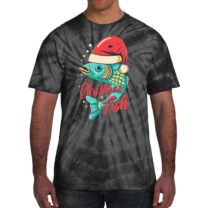 Santa Bass Fishing Christmas For Funny Fisher Xmas Gift Tie-Dye T-Shirt