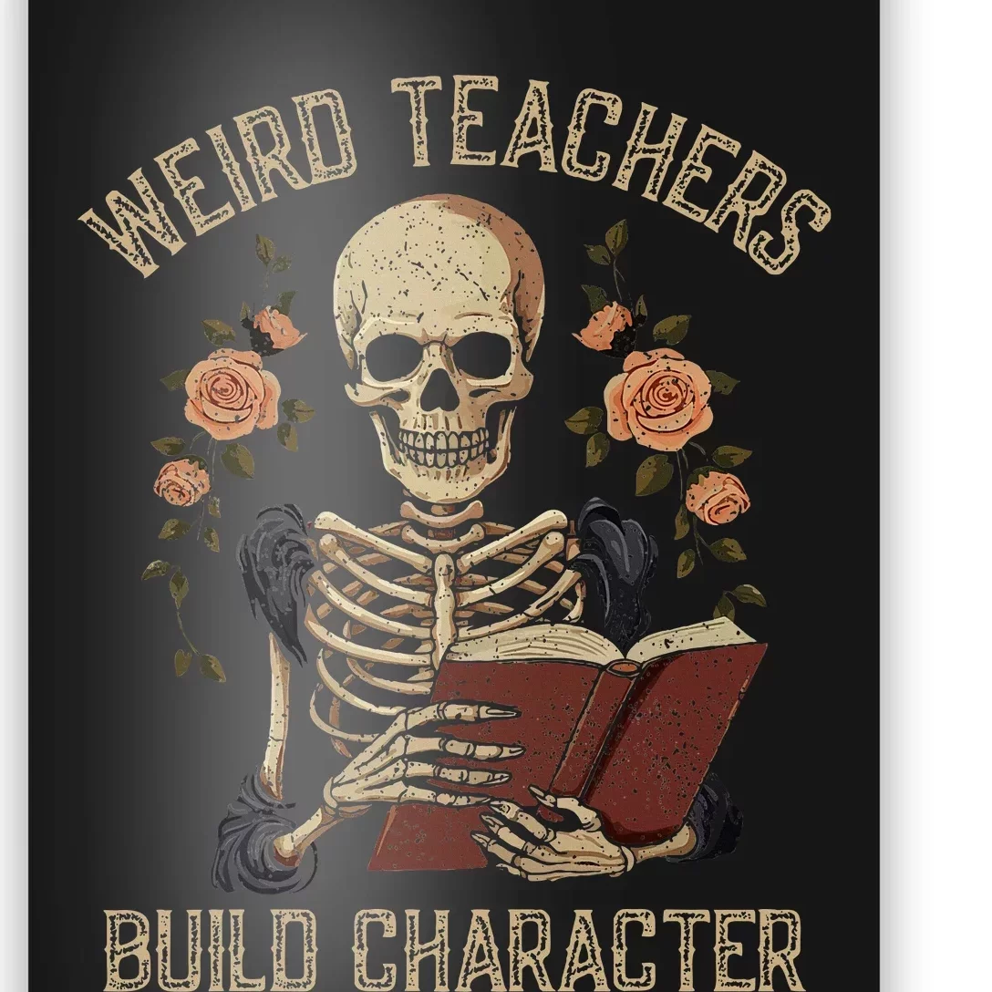 Skeleton Book Floral Skull Halloween Teacher Poster