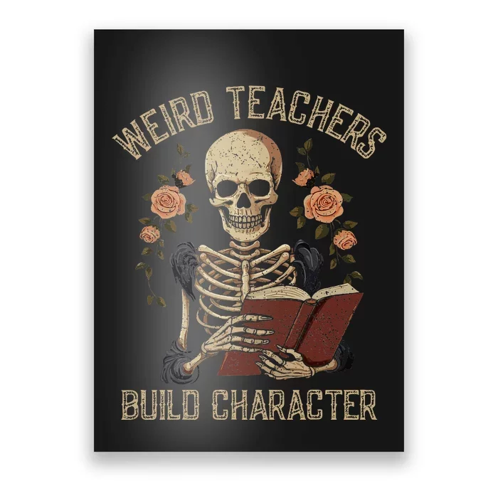 Skeleton Book Floral Skull Halloween Teacher Poster