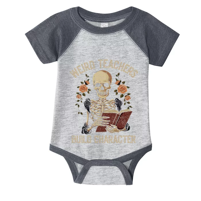 Skeleton Book Floral Skull Halloween Teacher Infant Baby Jersey Bodysuit