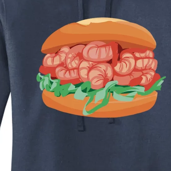 Shrimp Burger Fastfood Graphic And Gift Women's Pullover Hoodie