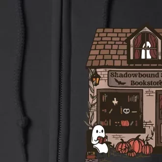 Spooky Bookstore Fall Cozy Full Zip Hoodie