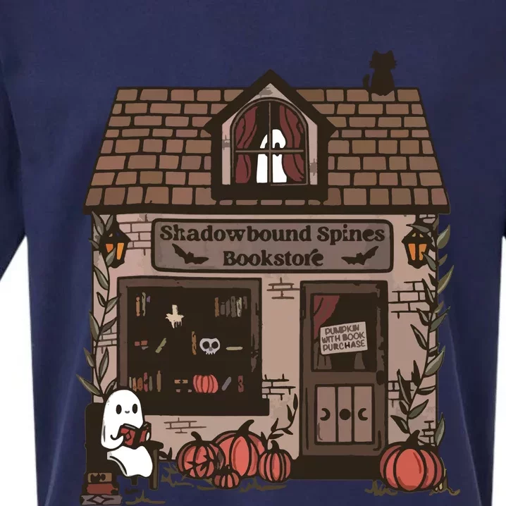 Spooky Bookstore Fall Cozy Sueded Cloud Jersey T-Shirt