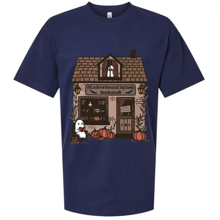 Spooky Bookstore Fall Cozy Sueded Cloud Jersey T-Shirt