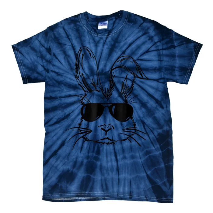 Sunglass Bunny Face Black Happy Easter Day Tie-Dye T-Shirt