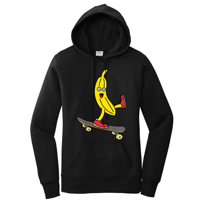 Skateboard Banana Funny Skateboarding Wo Man Women's Pullover Hoodie