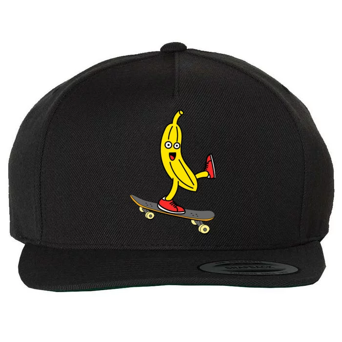 Skateboard Banana Funny Skateboarding Wo Man Wool Snapback Cap