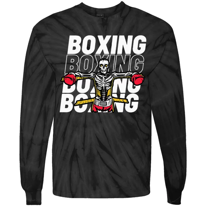 Skeleton Boxing Fighter For Boxers Tie-Dye Long Sleeve Shirt