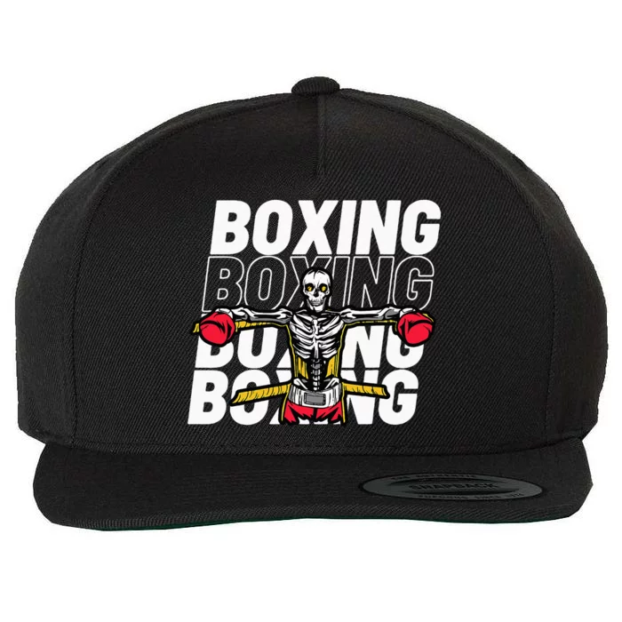 Skeleton Boxing Fighter For Boxers Wool Snapback Cap