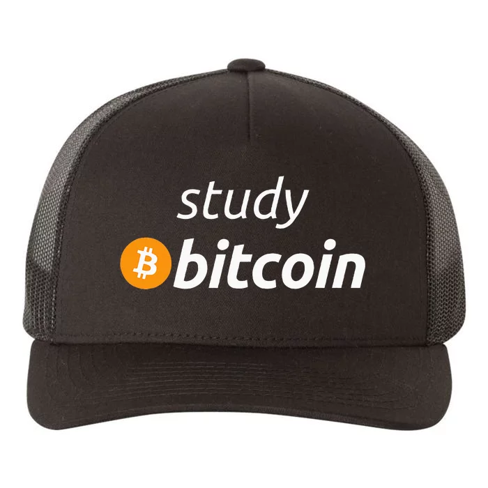 Study Bitcoin Famous Bitcoin Quote Yupoong Adult 5-Panel Trucker Hat