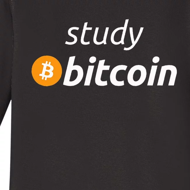 Study Bitcoin Famous Bitcoin Quote Baby Long Sleeve Bodysuit