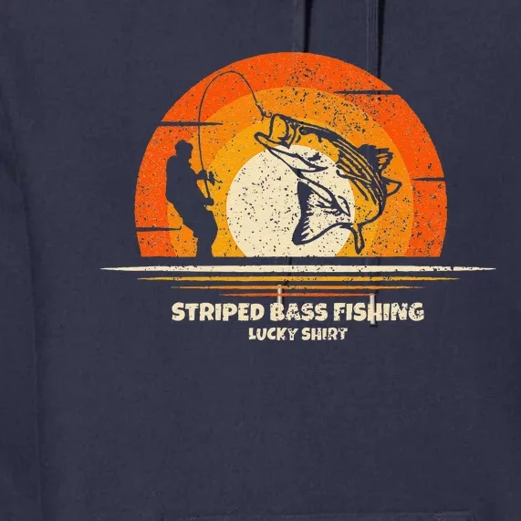 Striped Bass Fisherman Lucky Charm Striped Bass Fishing Premium Hoodie