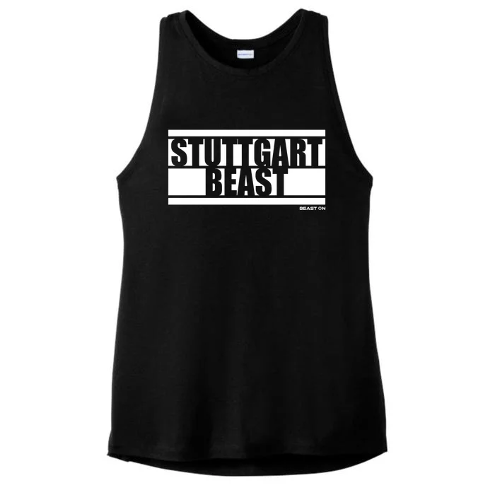 Stuttgart Beast Fitness Training Gym Motivation Sayings Meaningful Gift Ladies Tri-Blend Wicking Tank