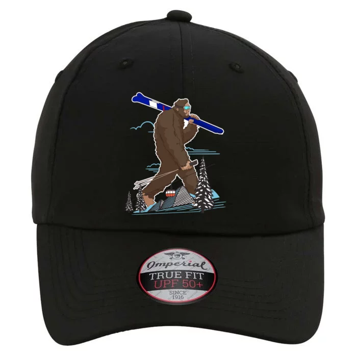 Skiing Bigfoot Funny Sasquatch Ski For Winter Skiers Funny Gift The Original Performance Cap