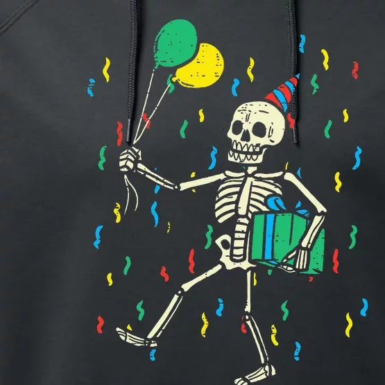 Skeleton Birthday Funny Happy Halloween Bday Performance Fleece Hoodie