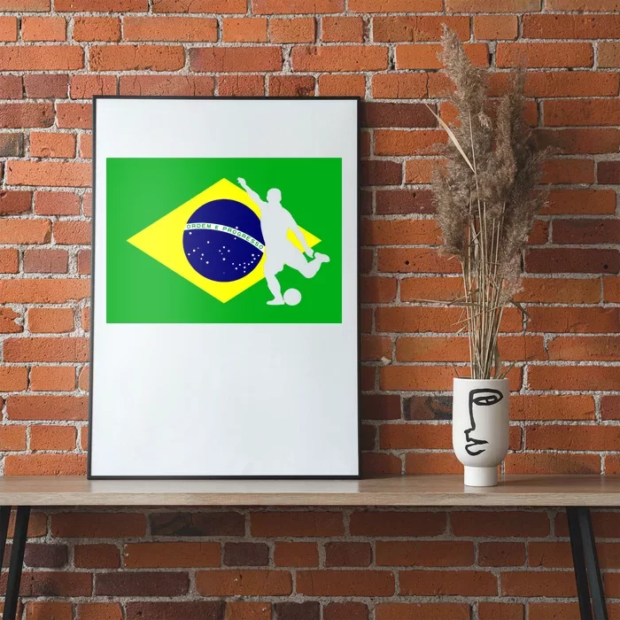 Soccer Brasil Flag Brazil Futebol Brazilian Gift Poster