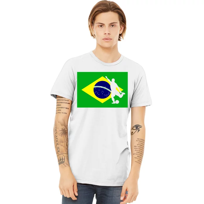 Soccer Brasil Flag Brazil Futebol Brazilian Gift Premium T-Shirt