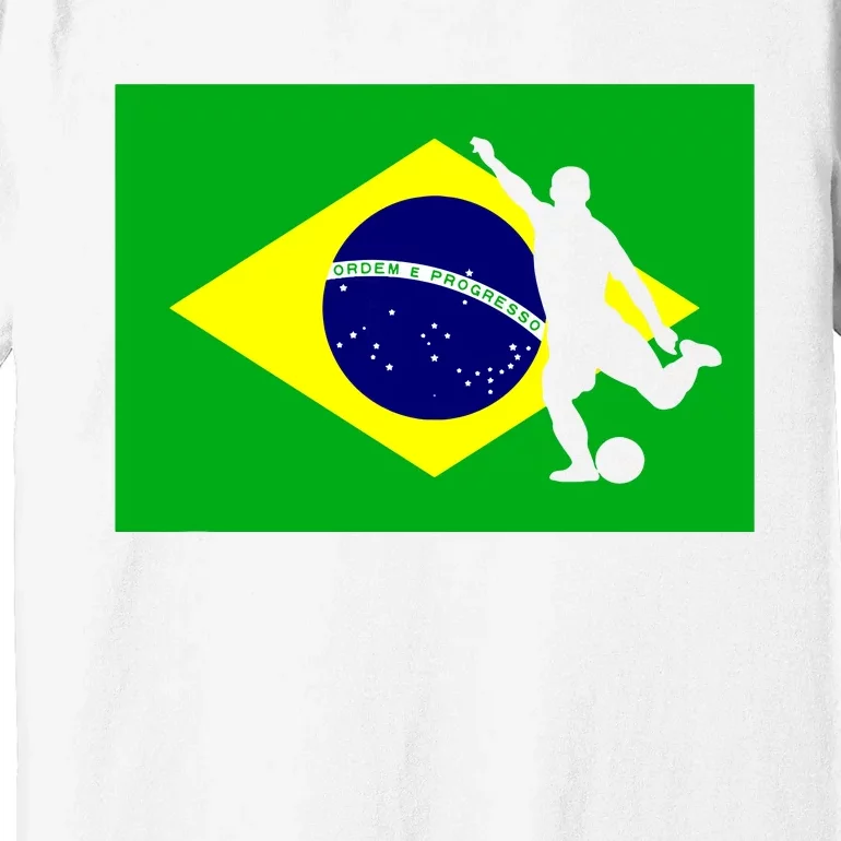 Soccer Brasil Flag Brazil Futebol Brazilian Gift Premium T-Shirt