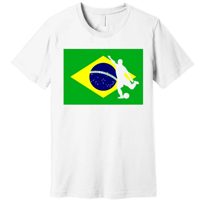 Soccer Brasil Flag Brazil Futebol Brazilian Gift Premium T-Shirt