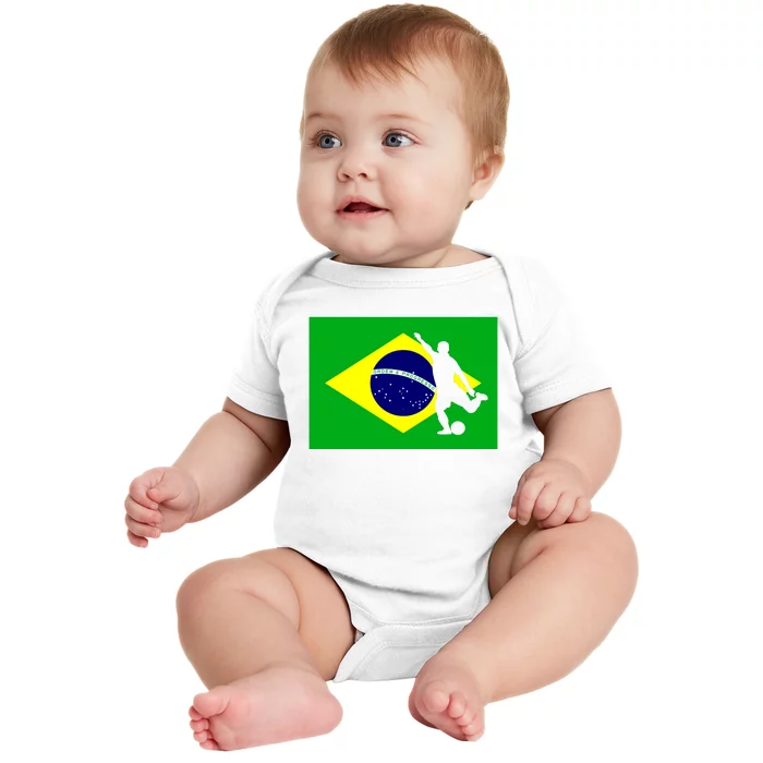 Soccer Brasil Flag Brazil Futebol Brazilian Gift Baby Bodysuit