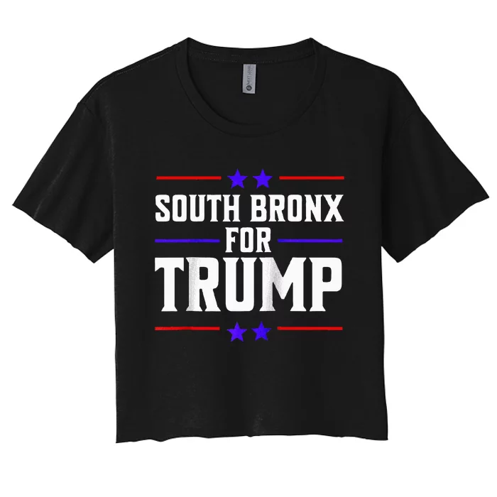 South Bronx For Trump Raglan Baseball Women's Crop Top Tee