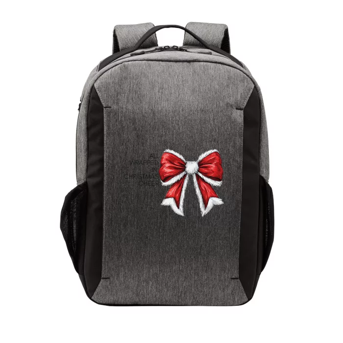 SantaS Bow Festive Fur Trim Holiday Charm Vector Backpack