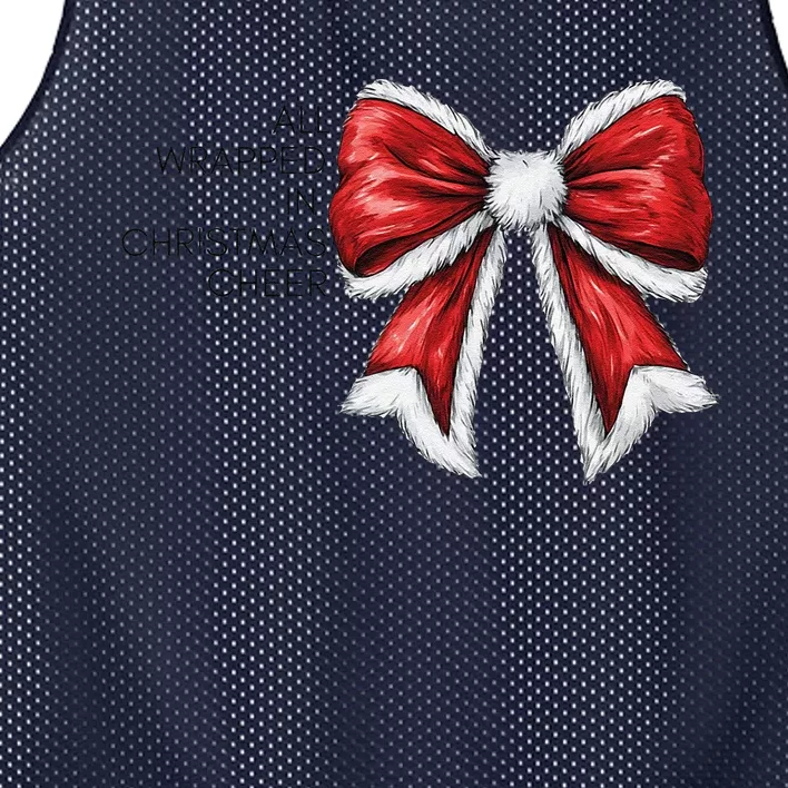 SantaS Bow Festive Fur Trim Holiday Charm Mesh Reversible Basketball Jersey Tank