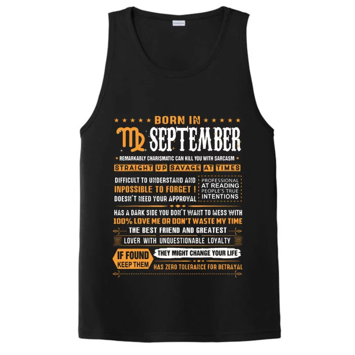 September Birthday Gifts Born In September Virgo Performance Tank