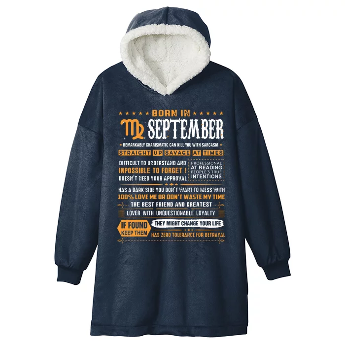 September Birthday Gifts Born In September Virgo Hooded Wearable Blanket