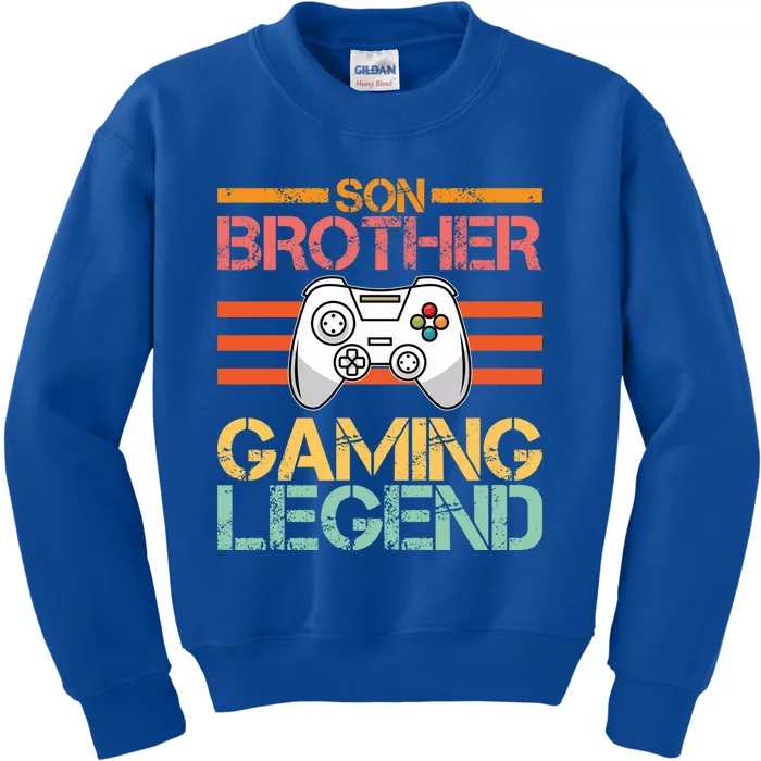 Son Brother Gaming Legend Gamer Family Gaming Brothers Gift Kids Sweatshirt