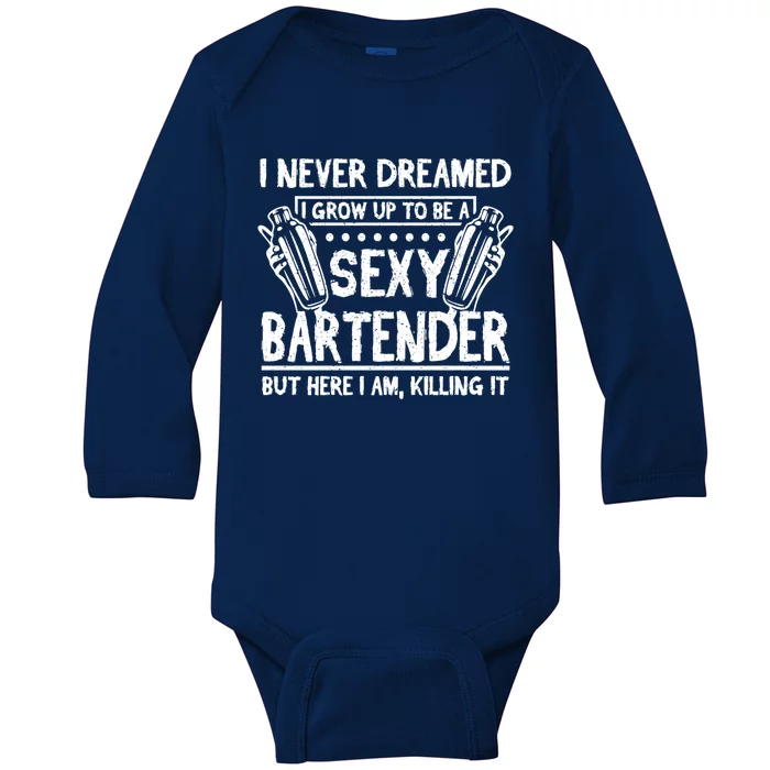 Sexy Bartender Gift Baby Long Sleeve Bodysuit