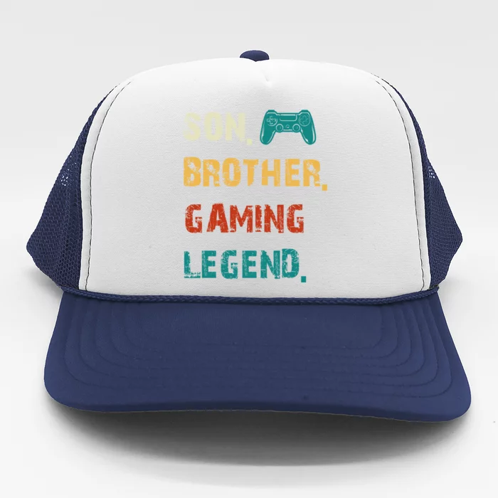 Son Brother Gaming Legend Gamers Cute Gift Trucker Hat