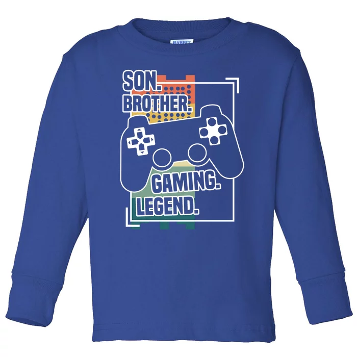 Son Brother Gaming Legend Funny Gamer Great Gift Toddler Long Sleeve Shirt