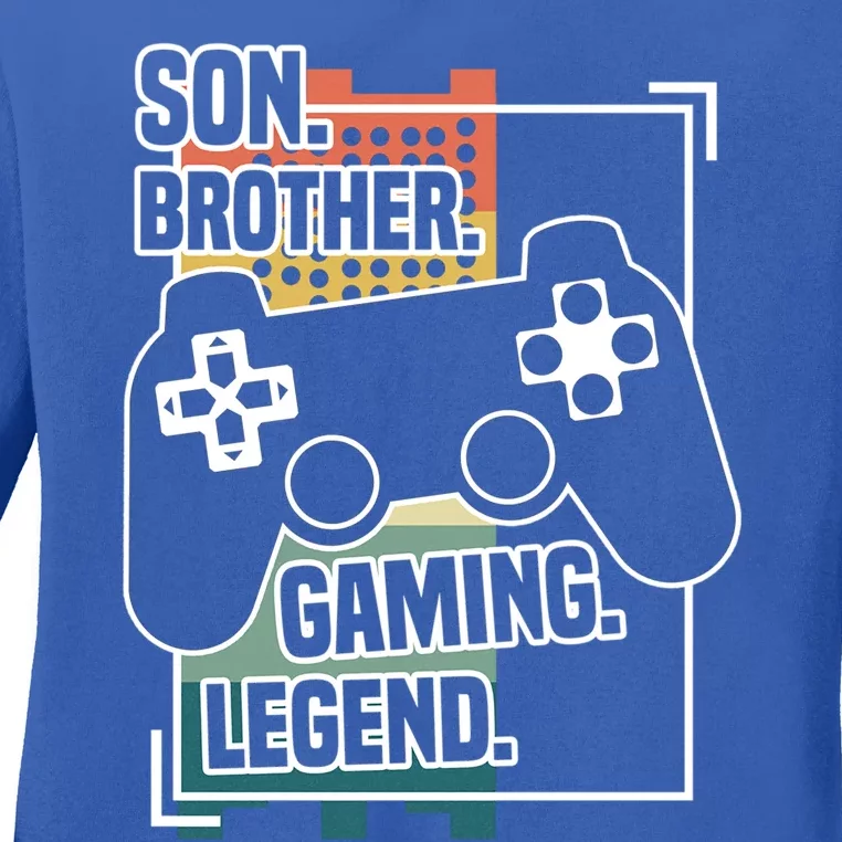 Son Brother Gaming Legend Funny Gamer Great Gift Ladies Long Sleeve Shirt